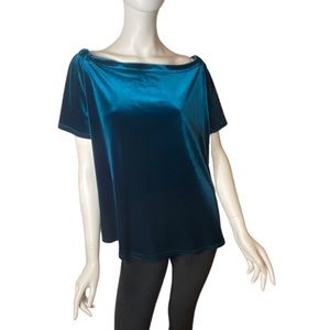 Fashion To Figure Blue Green Velvet Top Size 1X